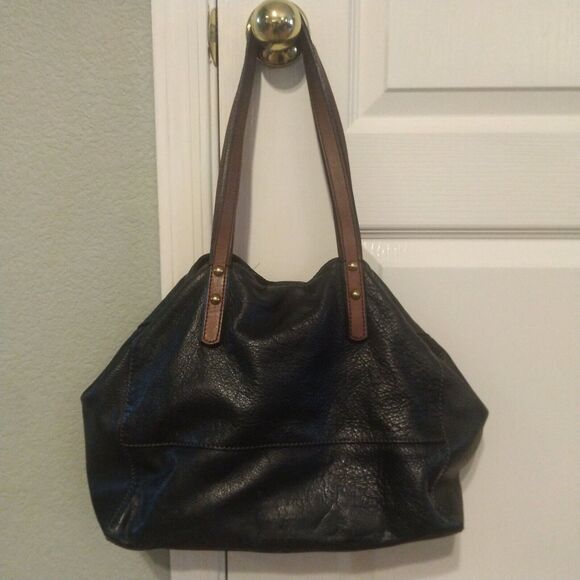 Fossil Black and Brown Pebble Leather Women's Tote Shoulder Bag - Picture 4 of 16